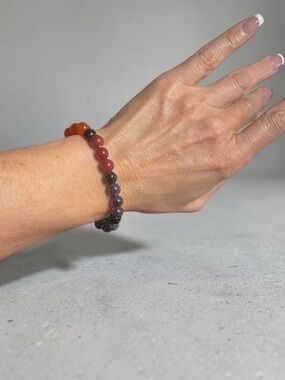 Natural Seven Chakra Gemstone Stretch Healing Bracelet Meditation Yoga
